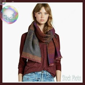 Lucky Brand Vibrant Ikat Patterned Scarf/Wrap
